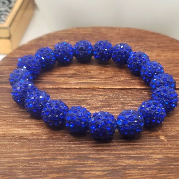 B2536 Lava stone‎ sparkle blue bracelet